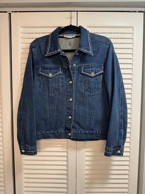 Christine Alexander Blue Denim Jacket With Swarovski Crystals